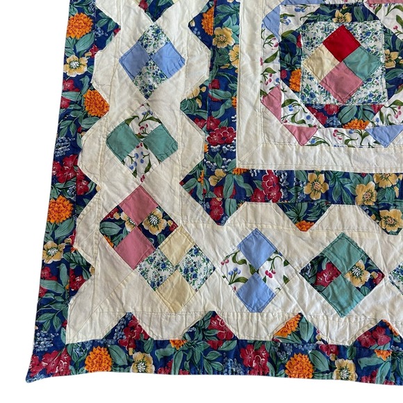 Arch Quilt Elmsford NY New York Hand Stitched 78" x 80" Queen King Patchwork - Picture 7 of 16